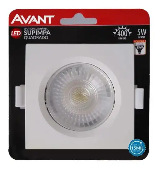 SPOT LED SUPIMPA QUADRADO 5W 6500K AVANT