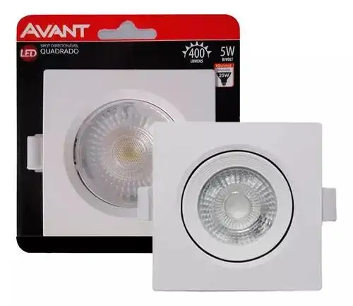 SPOT LED SUPIMPA QUADRADO 5W 3000K AVANT