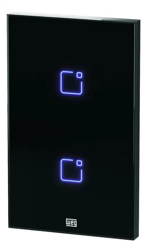 INTERRUPTOR TOUCH 2 BOTOES WI-FI RF 4X2 WHOME PRETO WEG 