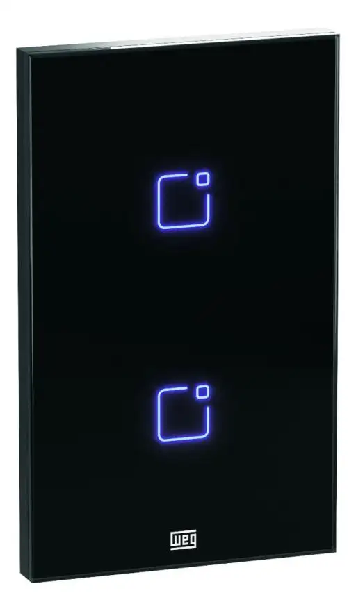 INTERRUPTOR TOUCH 2 BOTOES WI-FI RF 4X2 WHOME PRETO WEG 