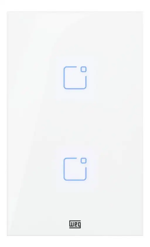 INTERRUPTOR TOUCH 2 BOTOES WI-FI RF 4X2 WHOME BRANCO WEG