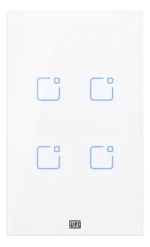 INTERRUPTOR TOUCH 4 BOTOES WI-FI RF 4X2 WHOME BRANCO WEG