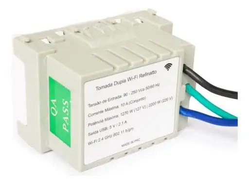 MODULO TOMADA DUPLA USB WI-FI SMART HOME REFINATTO BR WEG