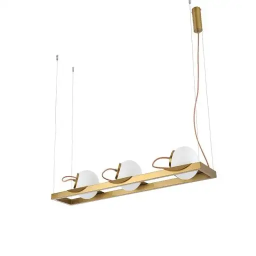  PENDENTE BAYA 3XE27 12CM DOURADO NORDECOR