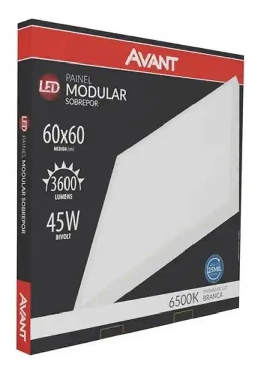 PAINEL LED SOBREPOR 45W 6500K 60X60CM AVANT