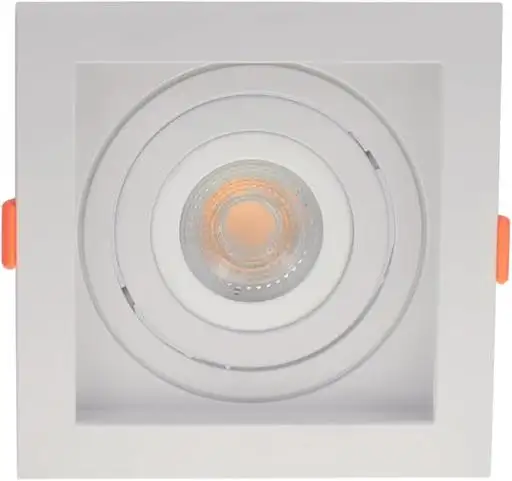 SPOT EMBUTIR FLEA P/ LAMPADA MR16 QUADRADO RECUADO BRANCO MB