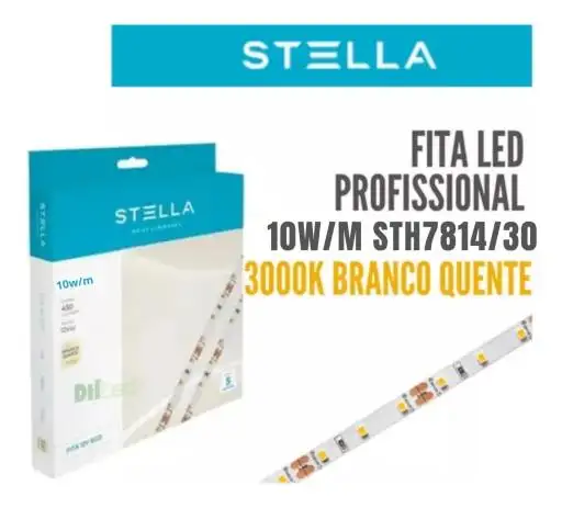 FITA DE LED 12V ECO 10W/M IP20 3000K 5M STELLA STH7814/30