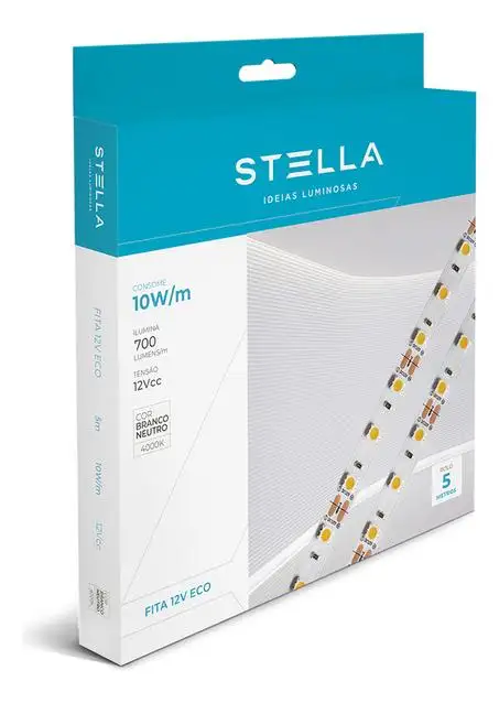 FITA DE LED 12V ECO 10W/M IP20 4000K 5M STELLA STH7814/40