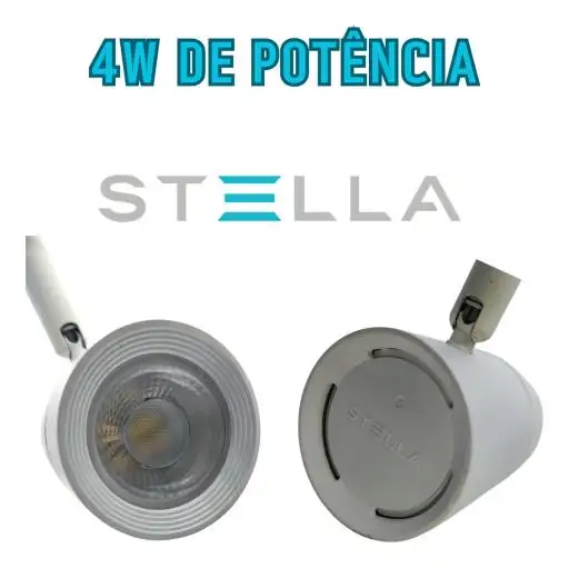 SPOT LED PARA TRILHO VOLL 4W 3000K 350LM STELLA SD1800BR/30