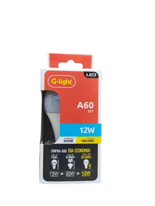 LAMPADA LED BULBO 12W 6500K E27 220V G-LIGHT