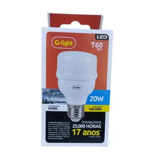 LAMPADA LED BULBO 20W 6500K E27 220V G-LIGHT