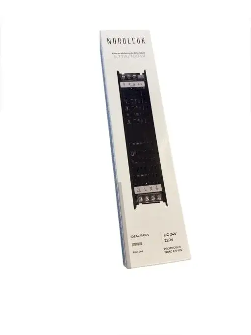 FONTE P/ FITA LED 24V 4,2A 100W DIMERIZAVEL TRIAC NORDECOR