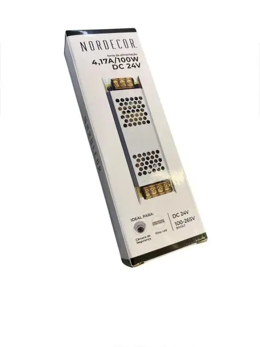 FONTE SLIM P/ FITA LED 24V 4,17A 100W BIVOLT NORDECOR 7071