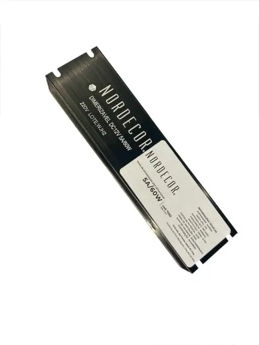 FONTE P/ FITA LED 12V 5A 60W DIMERIZAVEL TRIAC NORDECOR 7082