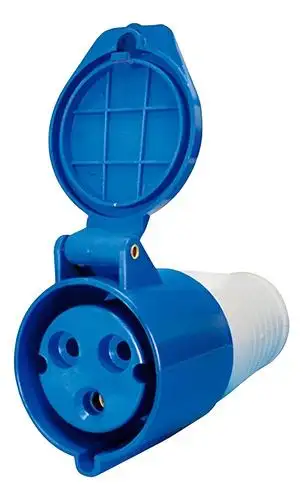 TOMADA INDUSTRIAL ESTENSAO 2P+T 16A 220V 6H AZUL