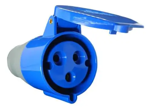 TOMADA INDUSTRIAL ESTENSAO 2P+T 32A 220V 6H AZUL