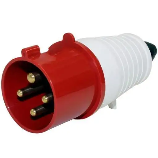 PLUGUE INDUSTRIAL PAREDE 3P+N+T 32A 380V 6H VERMELHA
