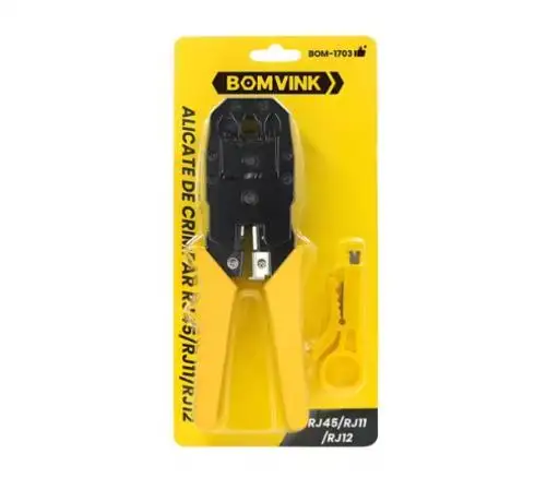 ALICATE PARA CRIMPAR RJ45 RJ11 RJ12 COM DESENCAPADOR BOMVINK