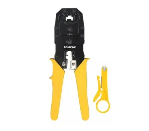 ALICATE PARA CRIMPAR RJ45 RJ11 RJ12 COM DESENCAPADOR BOMVINK
