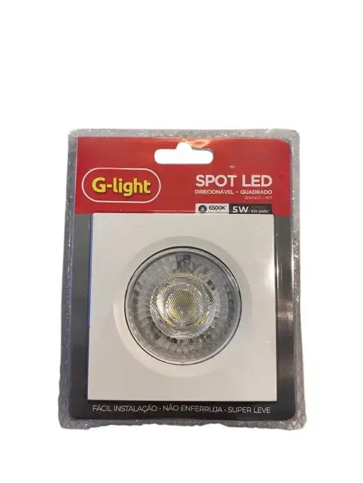 SPOT LED EMBUTIR QUADRADO MR16 5W 6500K PBT BRANCO G-LIGHT