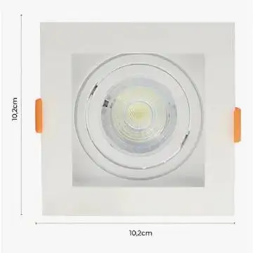 SPOT EMBUTIR FLEA P/ LAMPADA MR16 QUADRADO RECUADO BRANCO MB
