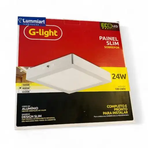 PAINEL SLIM ECOLED QUADRADO SOBREPOR 24W 4000K G-LIGHT