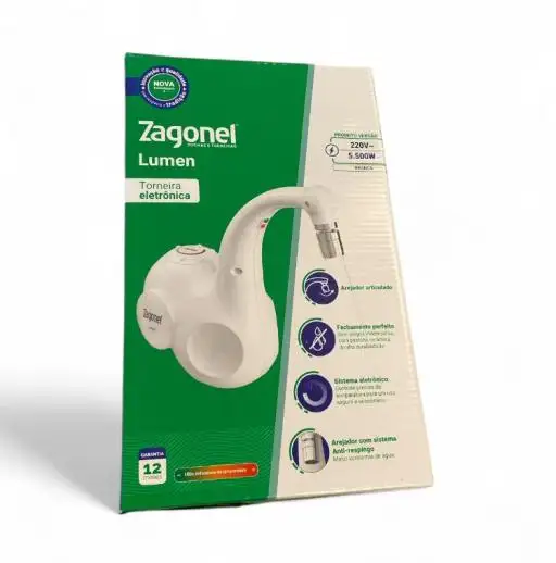 TORNEIRA ELETRONICA LUMEN 5500W 220V BRANCA ZAGONEL
