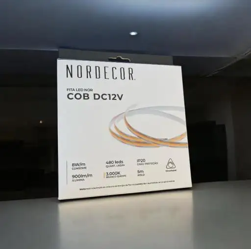 FITA DE LED 12V COB 8W/M IP20 3000K 5M NORDECOR 7197