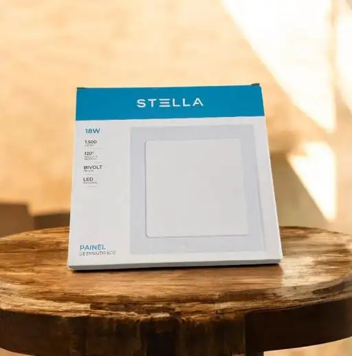 PAINEL LED EMBUTIR ECO 18W 3000K QUADRADO STELLA STH9953Q/30