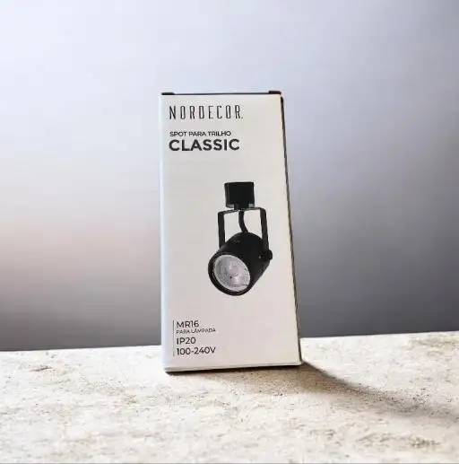 SPOT PARA TRILHO CLASSIC MR16 PRETO NORDECOR 6035