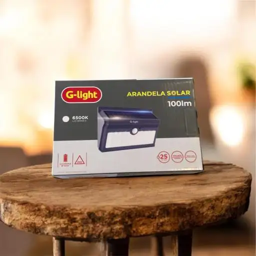 ARANDELA SOLAR LED 1W 100LM CINZA DC 3.7V IP65 G-LIGHT