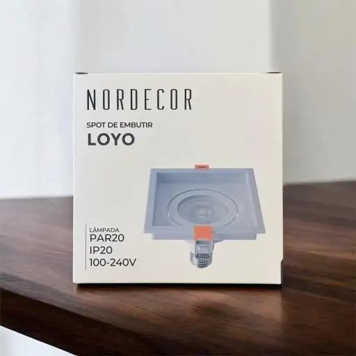 SPOT LOYO QUADRADO EMBUTIR PAR20 BRANCO NORDECOR 6826